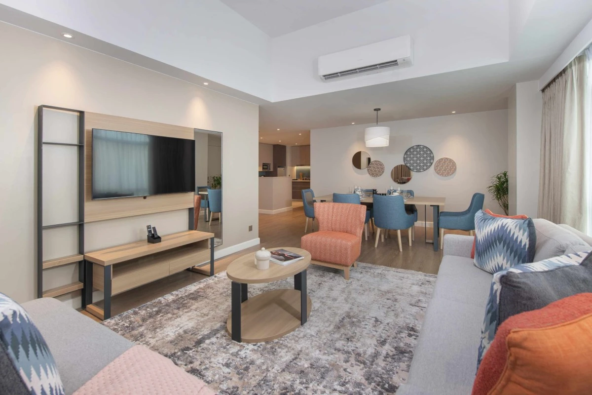 Three bedroom deluxe living and dining area