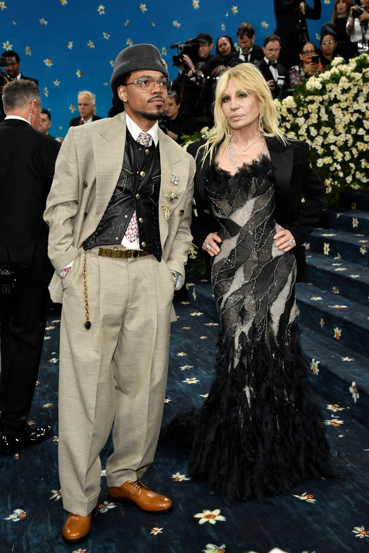Chance the Rapper and Donatella Versace in Atelier Versace