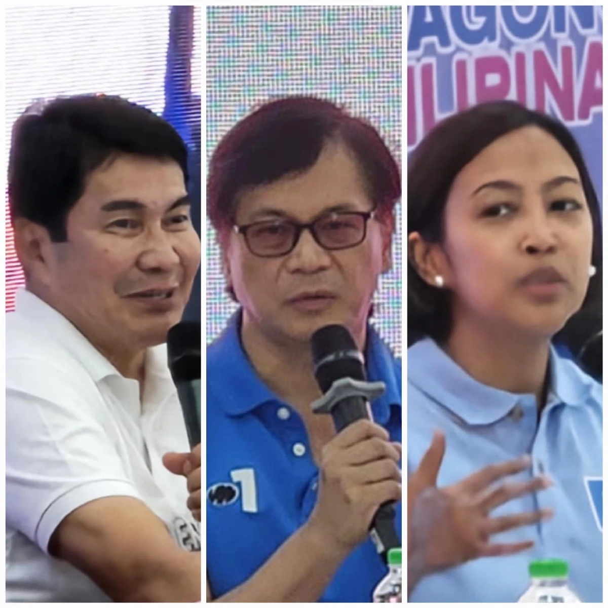 From left to right: ACT-CIS Party-list Rep. Erwin Tulfo, former Department of the Interior and Local Government (DILG) secretary Benhur Abalos, and Makati City Mayor Abby Binay (Ellson Quismorio/ MANILA BULLETIN)