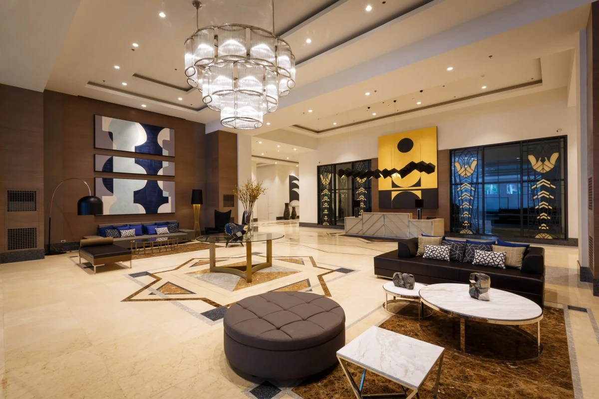 Grand lobby of The Sapphire Bloc