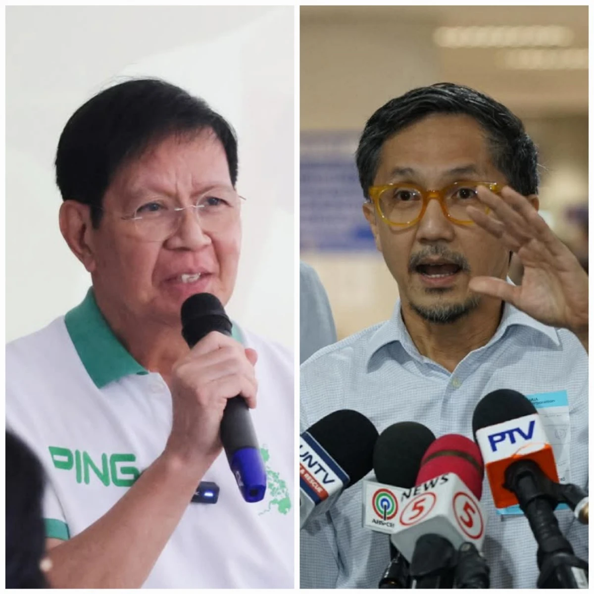 Panfilo "Ping" Lacson (left), DOTr Secretary Vince Dizon (Facebook)