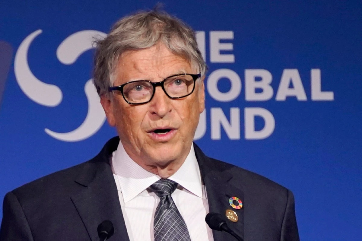 FILE - Bill Gates speaks during the Global Fund's Seventh Replenishment Conference, Sept. 21, 2022, in New York.  (AP Photo/Evan Vucci, File)