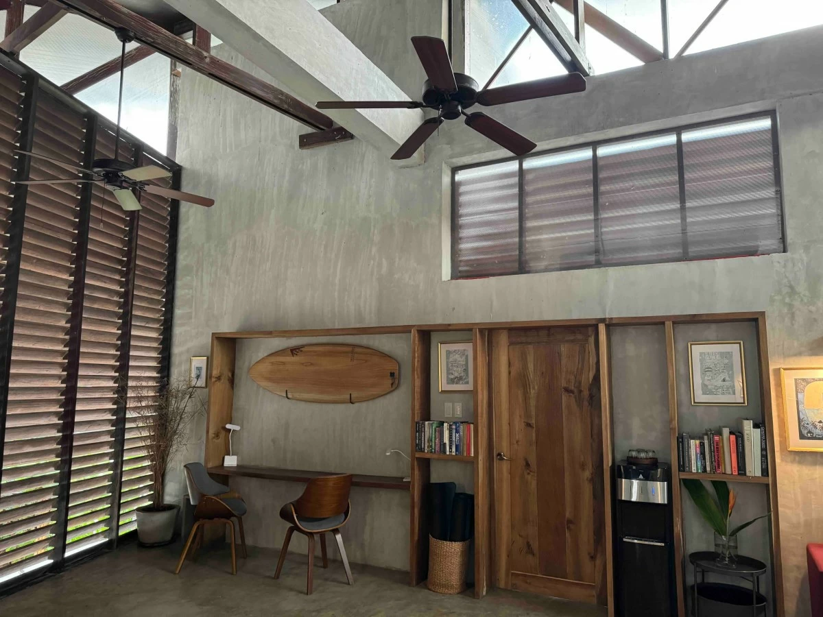 The work area and mini library