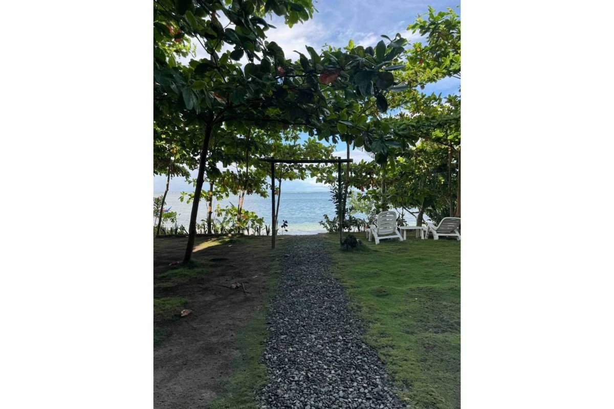 The hotel's private beach access