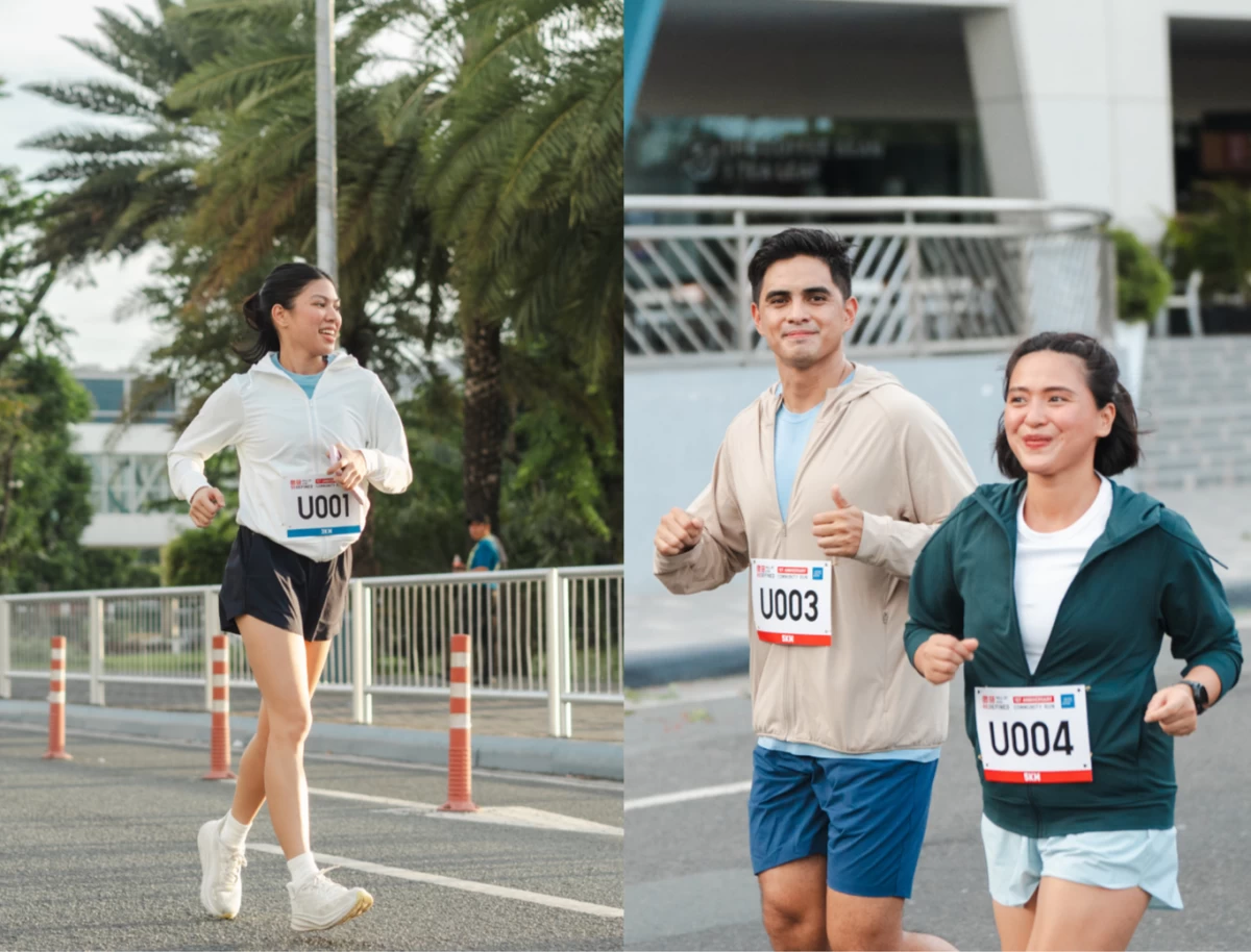 Lifestyle personalities Janina Vela (left), Juancho Triviño, and Joyce Pring (right) during the Uniqlo MOA Community Run
