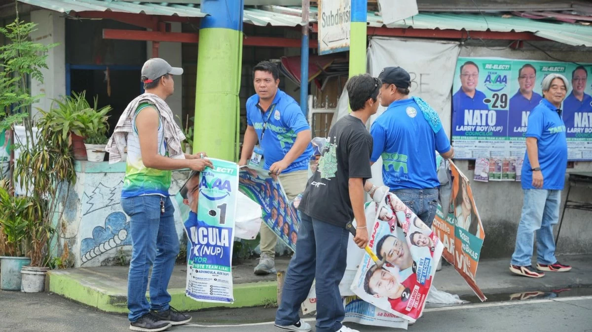 Imus LGU removes campaign materials after the election (Photo from Imus CENRO/MANILA BULLETIN)