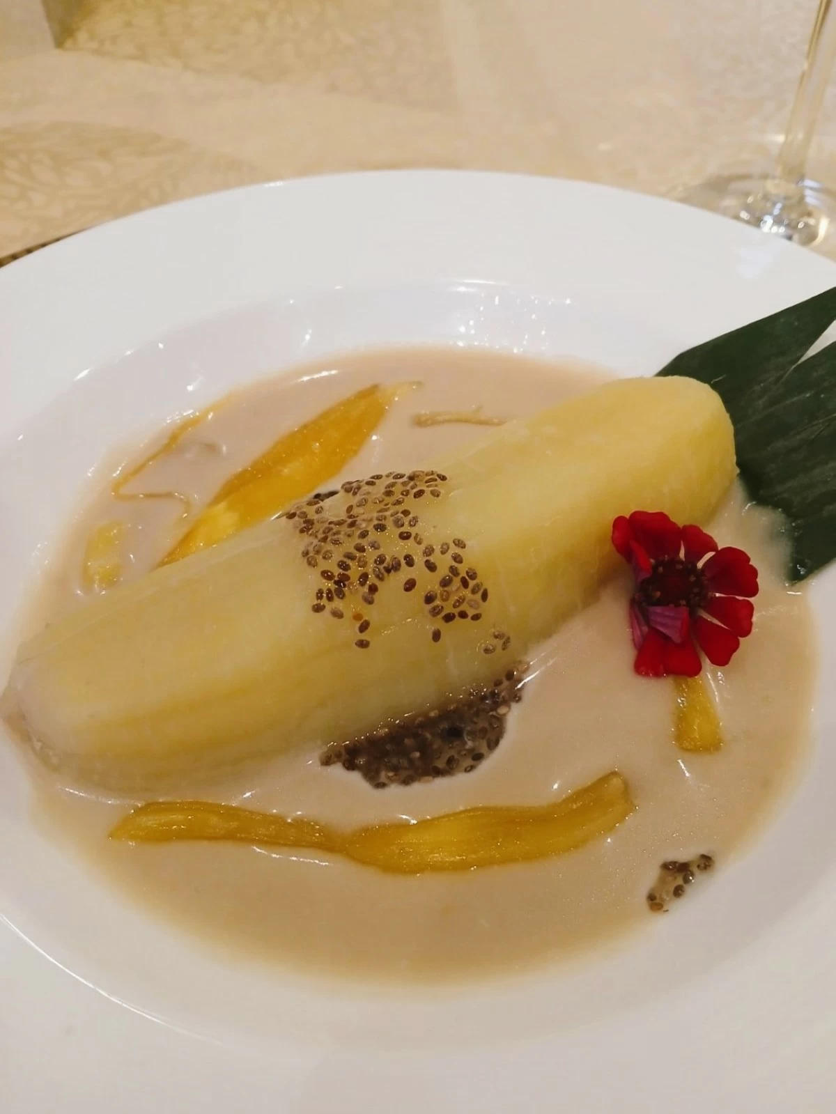 Creamed Buko Pandan Plantain with Chia Seeds