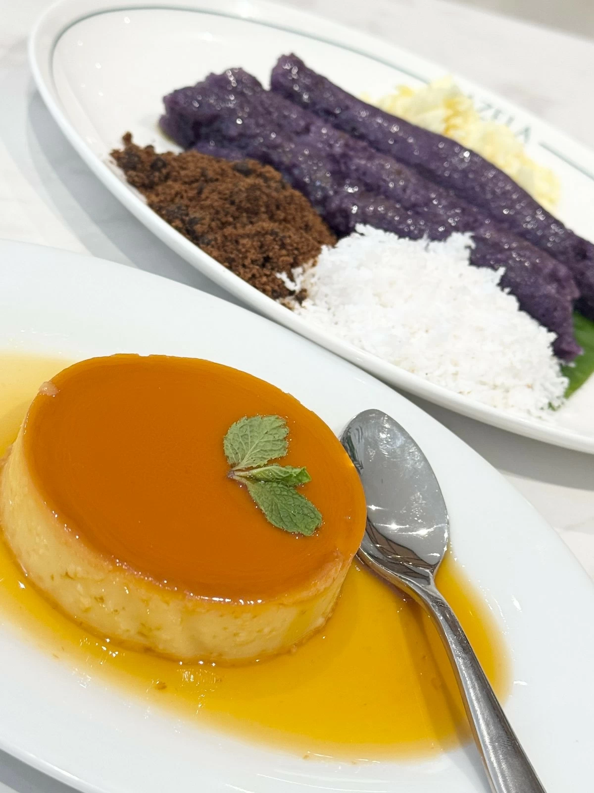 Leche Flan and Puto Bumbong