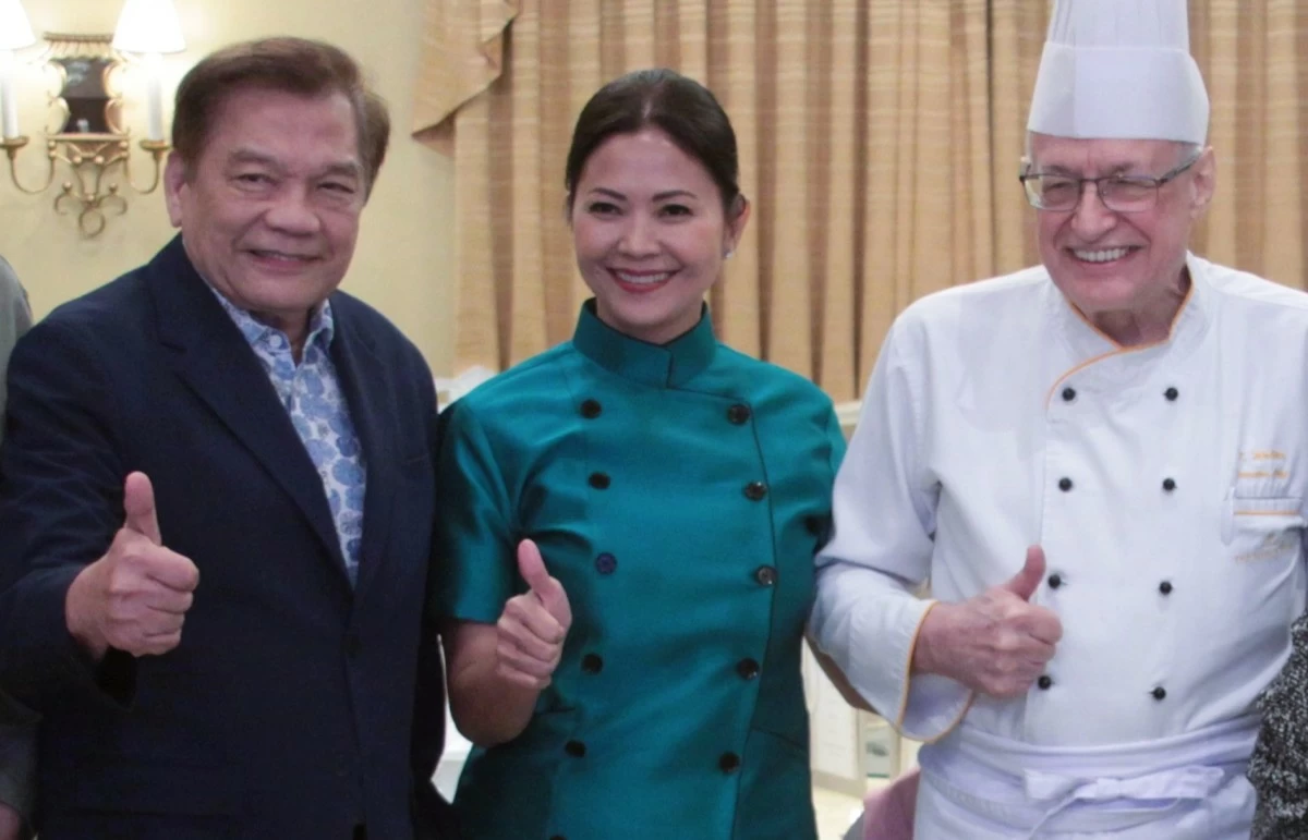 The Manila Hotel President Atty. Jose D. Lina, Jr., consultant chef Riza Shanti Lim, The Manila Hotel executive chef Konrad Walter