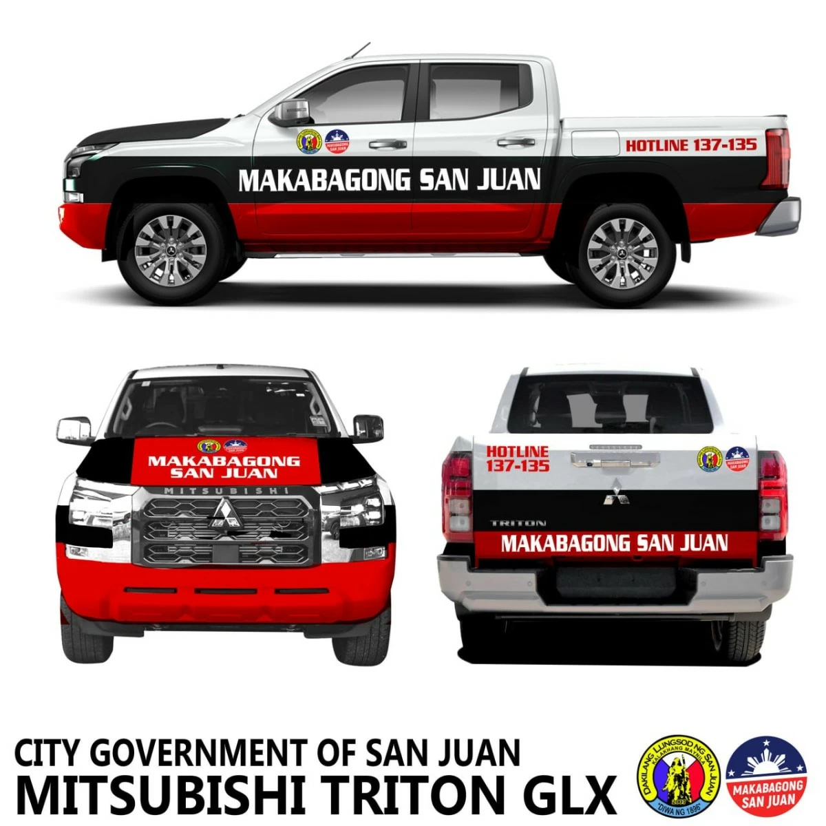 Photos of vehicles planned for distribution to the city’s barangays and government departments under the vehicle refleeting program, aimed at improving public services in San Juan City. (Photos from Mayor Francis Zamora)