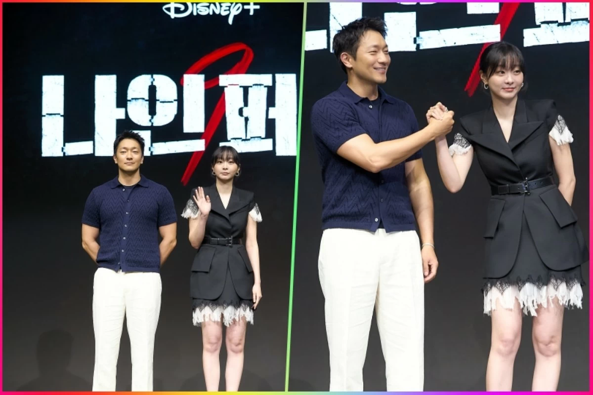 Kim Da-mi and Son Suk-ku at the press conference for 