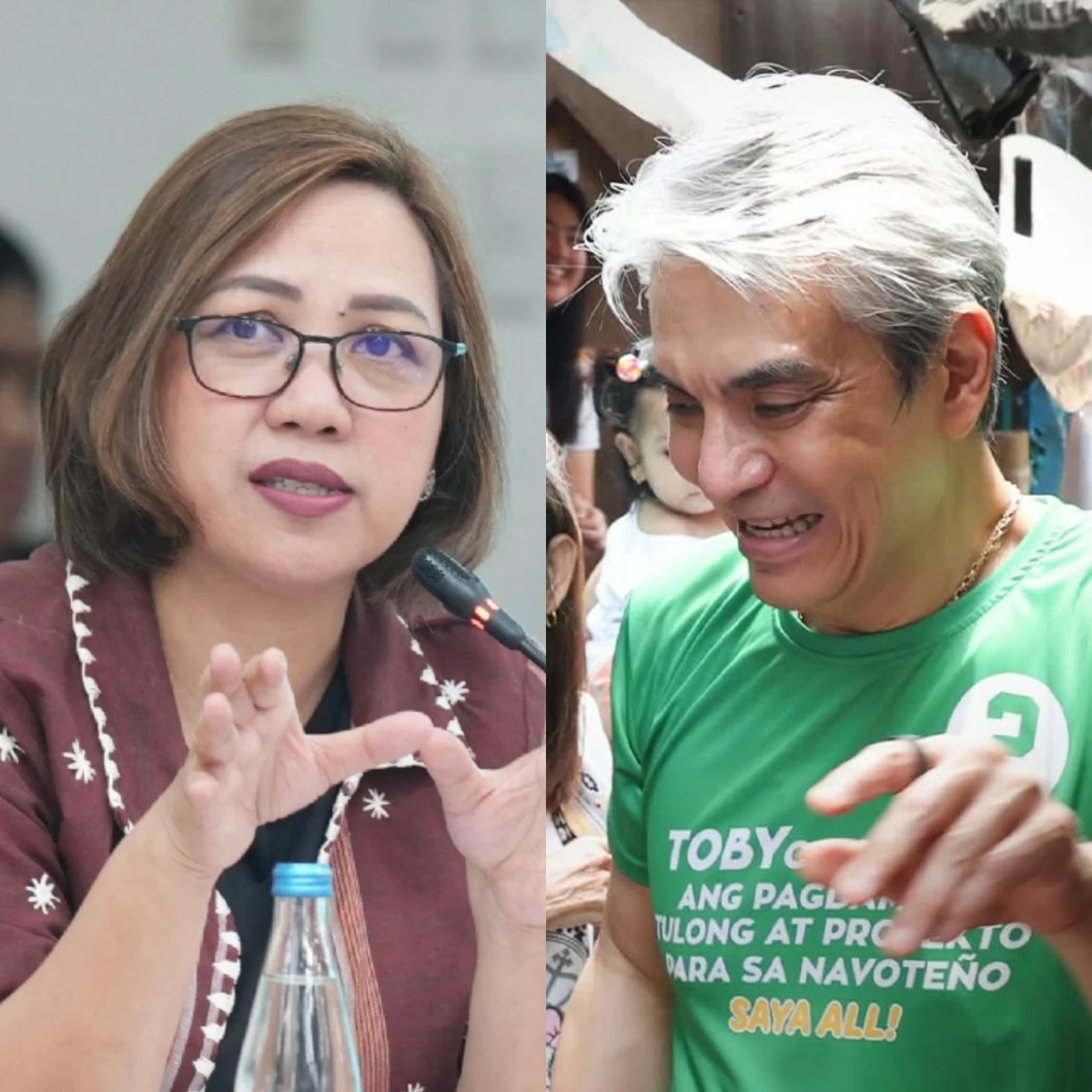 Iloilo 1st district Rep. Janette Garin (left), Navotas City lone district Rep. Toby Tiangco (PPAB, Facebook)