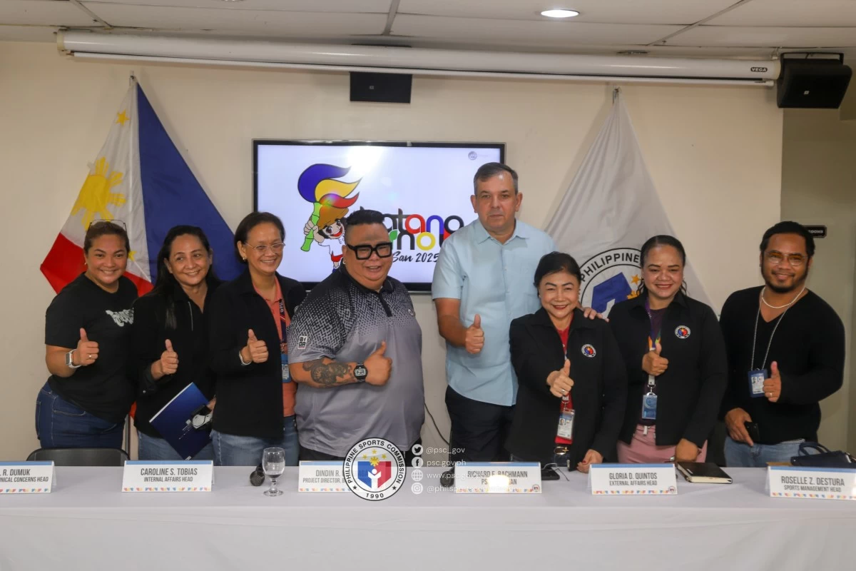  PSC Chairman Richard E. Bachmann together with Project Head Dindin R. Urquiaga and the Technical Working Group graced the Philippine Sportswriter Association forum today inside the Conference Room of the Rizal Memorial Sports Complex in Malate, Manila. (PSC)