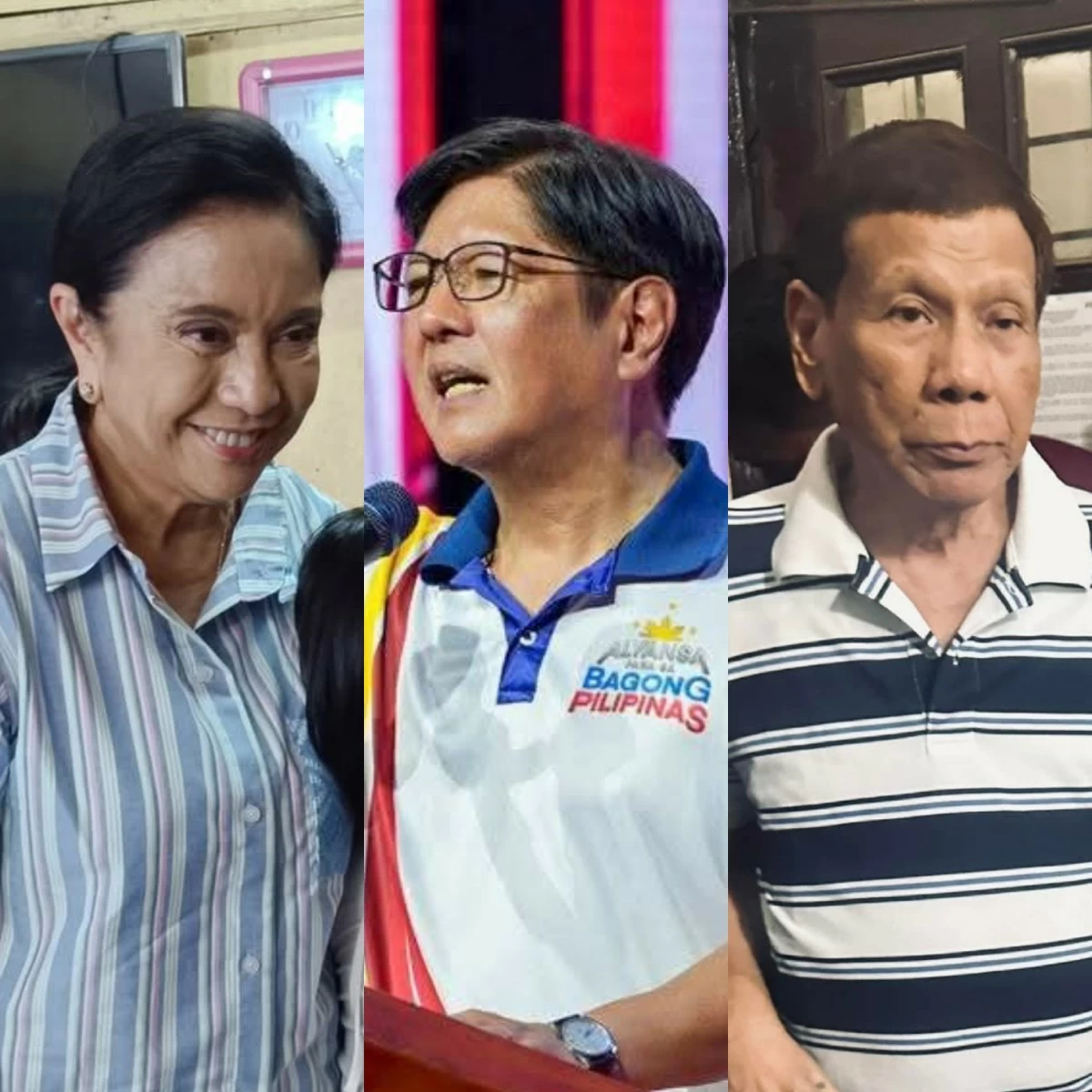 From left to right: former vice president Leni Robredo, President Ferdinand "Bongbong" Marcos Jr., former president Rodrigo Duterte (Facebook)