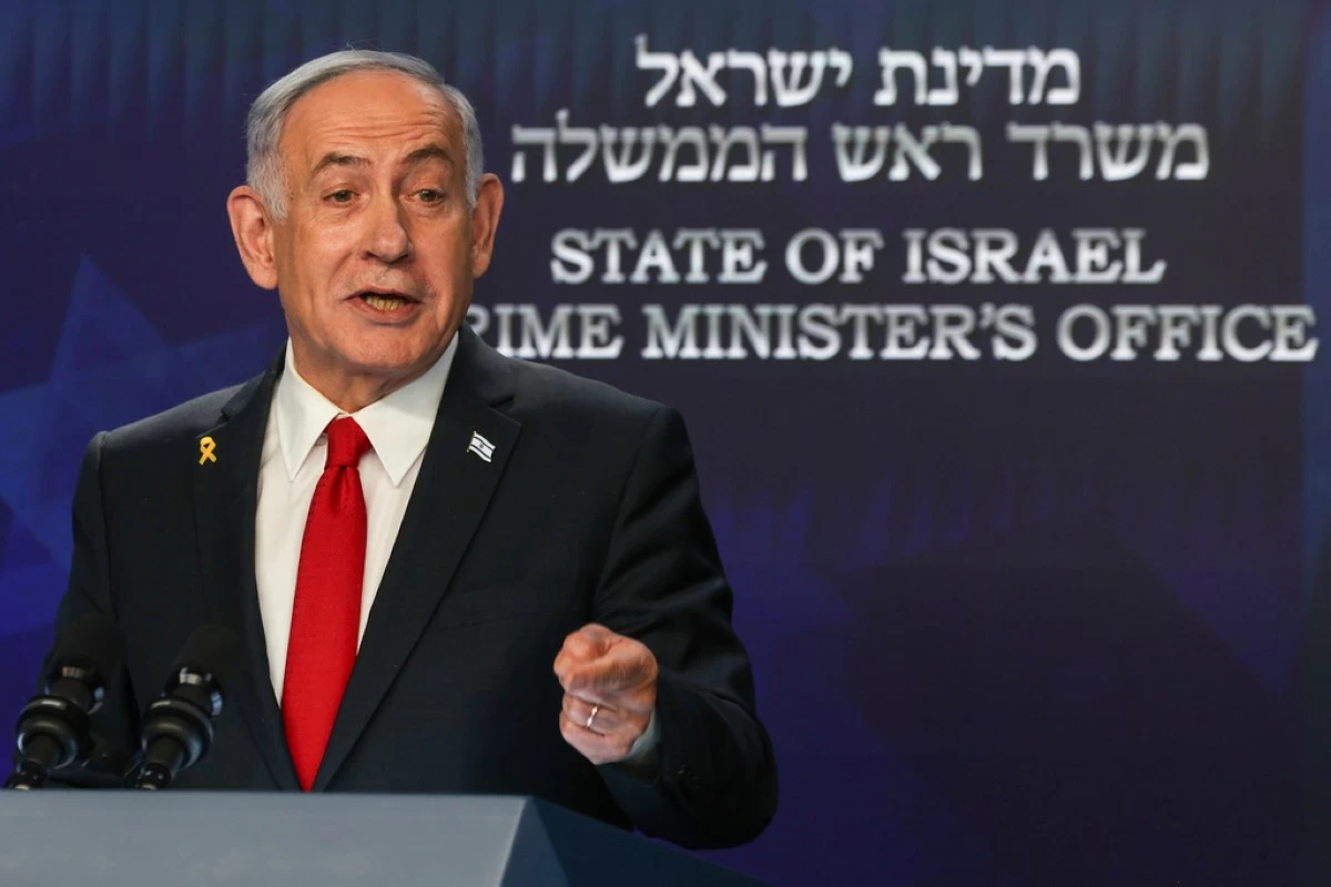 Israeli Prime Minister Benjamin Netanyahu speaks during a press conference in Jerusalem, Wednesday, May 21, 2025. (Ronen Zvulun/Pool Photo via AP)