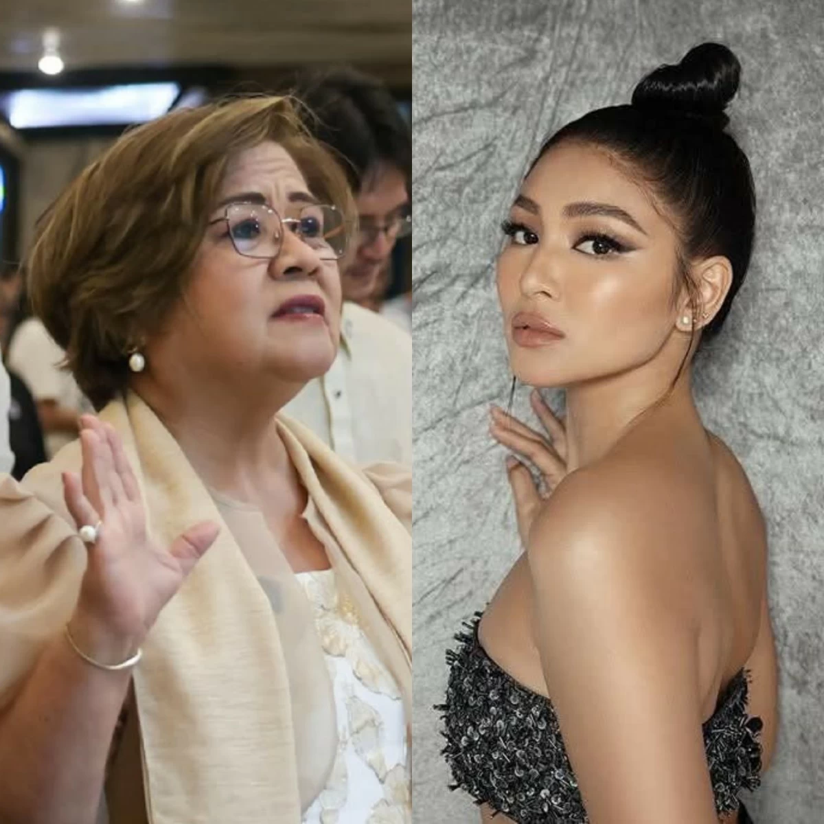 ML Party-list Rep. Leila de Lima (left), Nadine Lustre (Facebook)