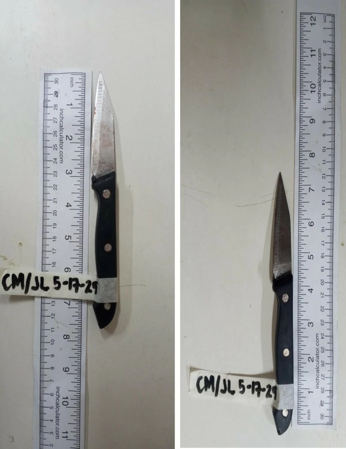The knife used by the suspect to stab the victim (QCPD-PIO)