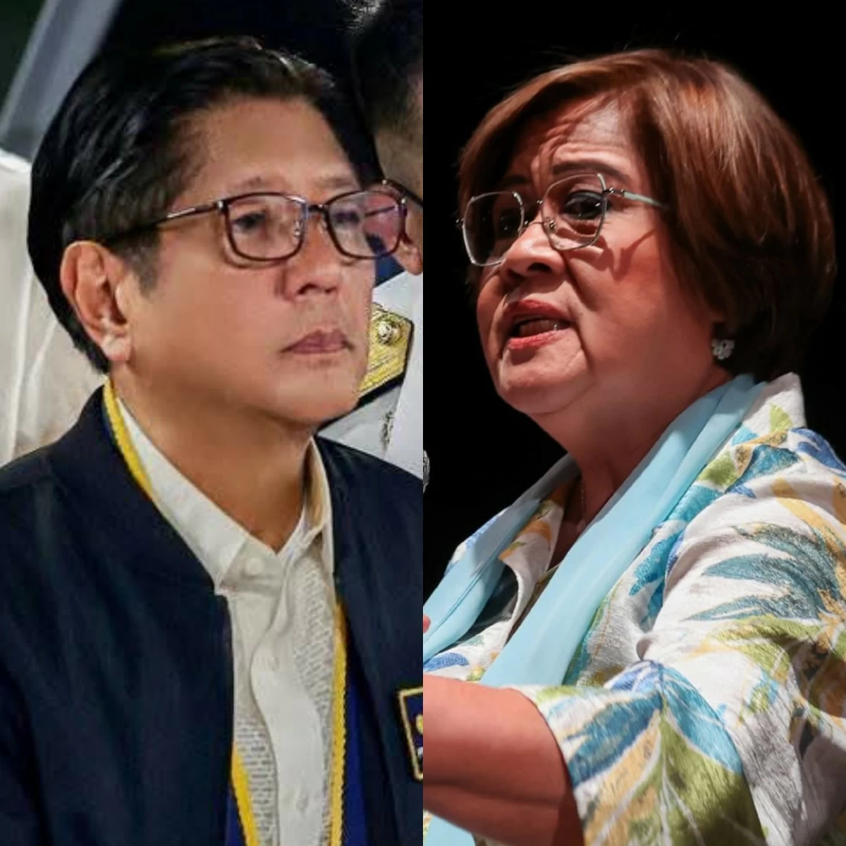 President Ferdinand "Bongbong" Marcos Jr. (left), Mamamayang Liberal (ML) Party-list Rep. Leila de Lima 