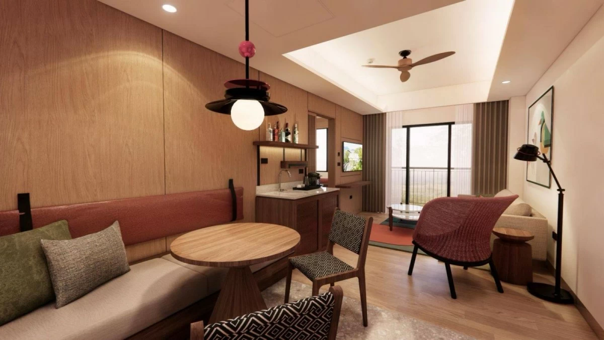 One bedroom suite living area at Grafik Pine House Baguio (Artist’s perspective)