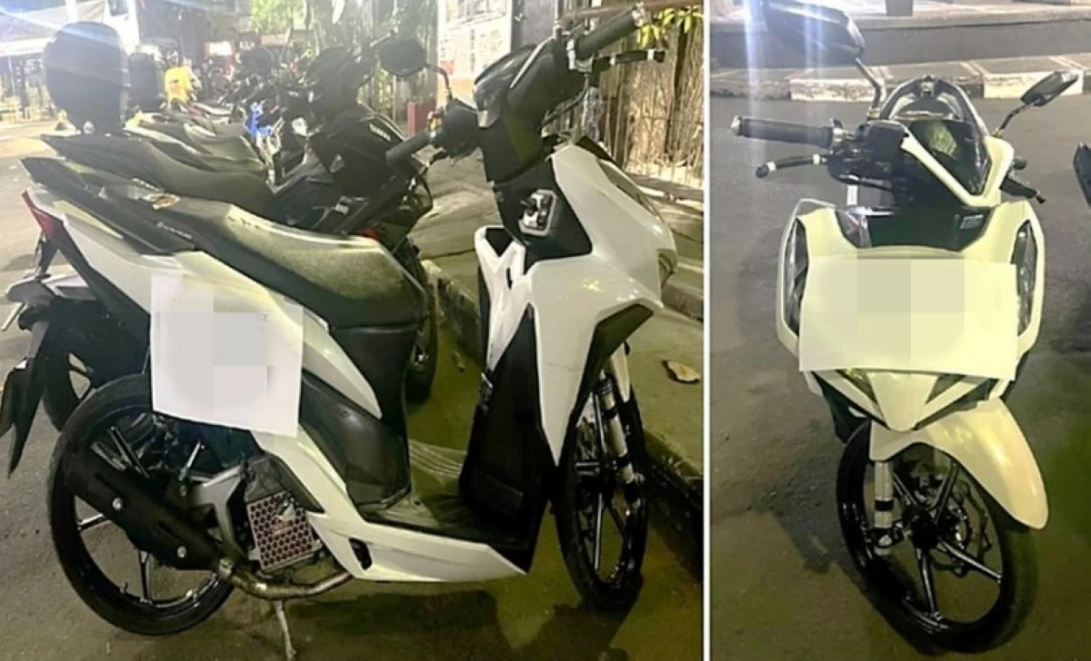 The motorcycle seized by the police in Taguig (Photo from Taguig police / SPD)