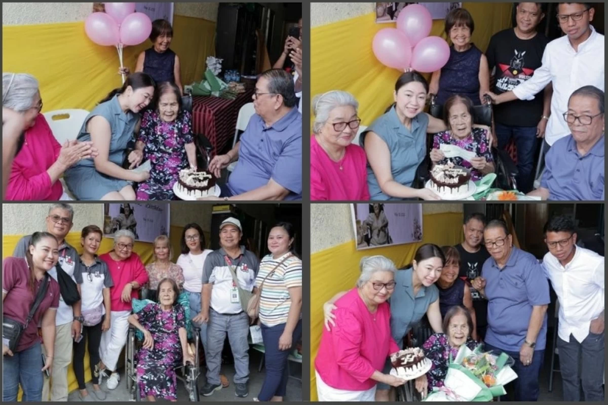 Taguig Mayor Lani Cayetano and Councilor Raul Aquino with 102-year-old  “Lola’ Urbana Nieva (Photo from the Taguig City government)
