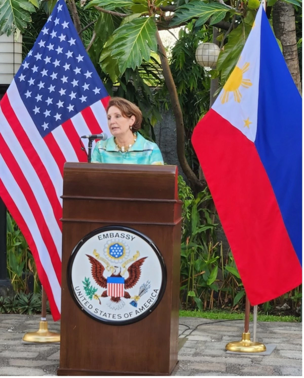 US Ambassador to the Philippines MaryKay Carlson with her welcome speech