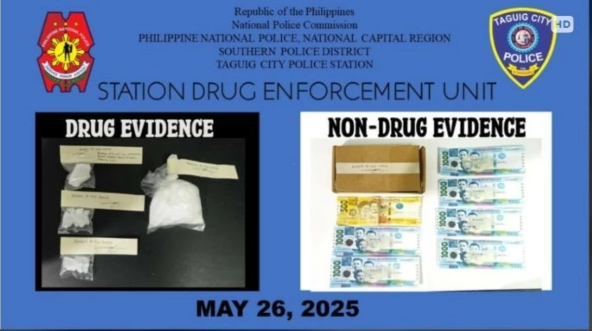 The illegal drugs and money seized in Taguig (Photo from Taguig police / SPD)