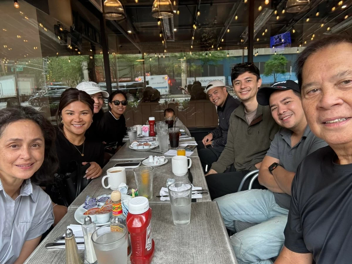 The author with friends and family