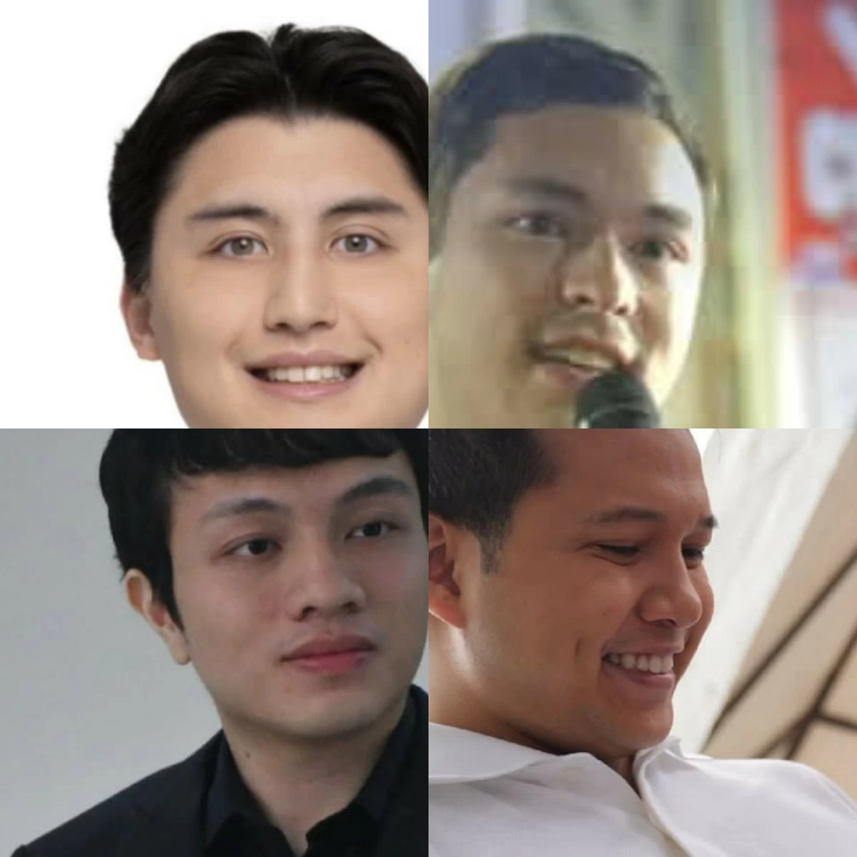 Clockwise: Andrew Julian Romualdez, Ryan Christian Recto, Brian Poe Llamanzares, Francis "Kiko" Barzaga, (Contributed photo, Facebook)