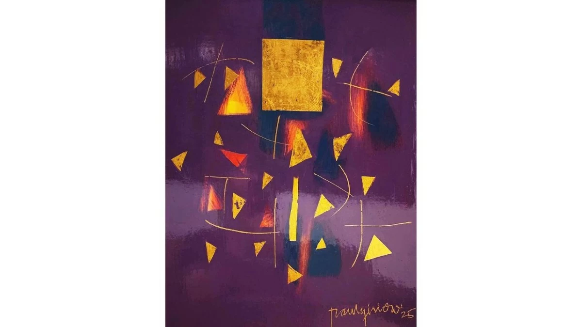 'PURPLE GARDEN 2,' acrylic on canvas, 20x16 inches, Raul Isidro, 2025.