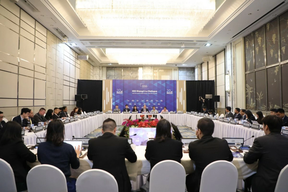 Department of National Defense (DND) Secretary Gilberto Teodoro Jr. addresses young professionals and strategic thinkers at the Young Leaders Ministerial Roundtable of the Shangri-La Dialogue in Singapore on June 1, 2024. (Photo: DND)
