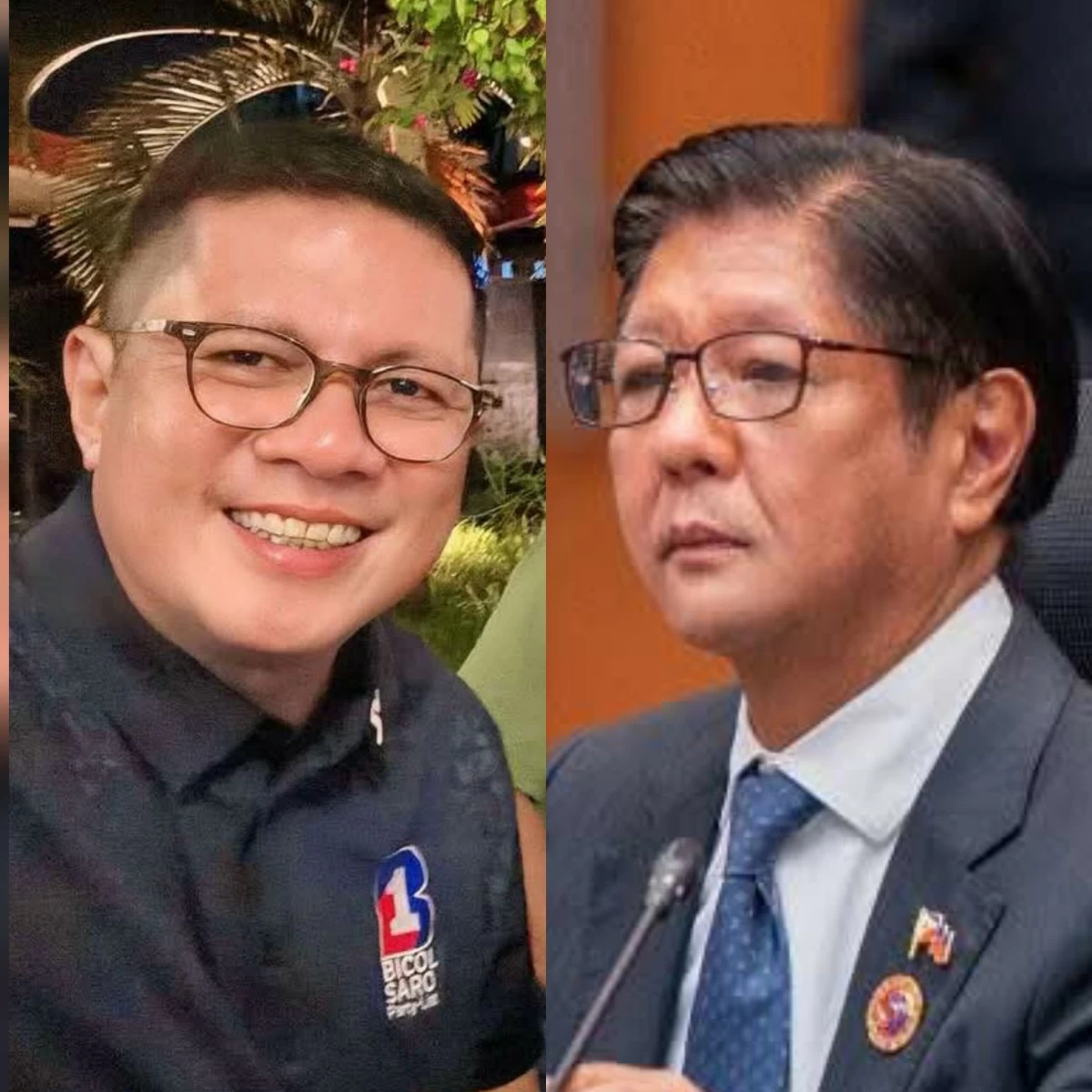 Bicol Party-list Rep. Brian Raymund Yamsuan (left), President Ferdinand "Bongbong" Marcos Jr. (Facebook)