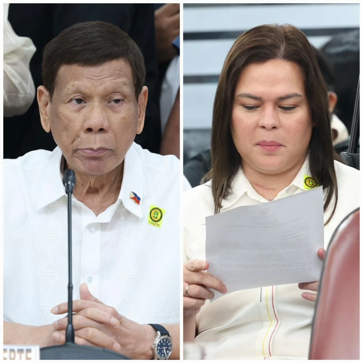Former president Rodrigo Duterte (left), Vice President Sara Duterte (PPAB)