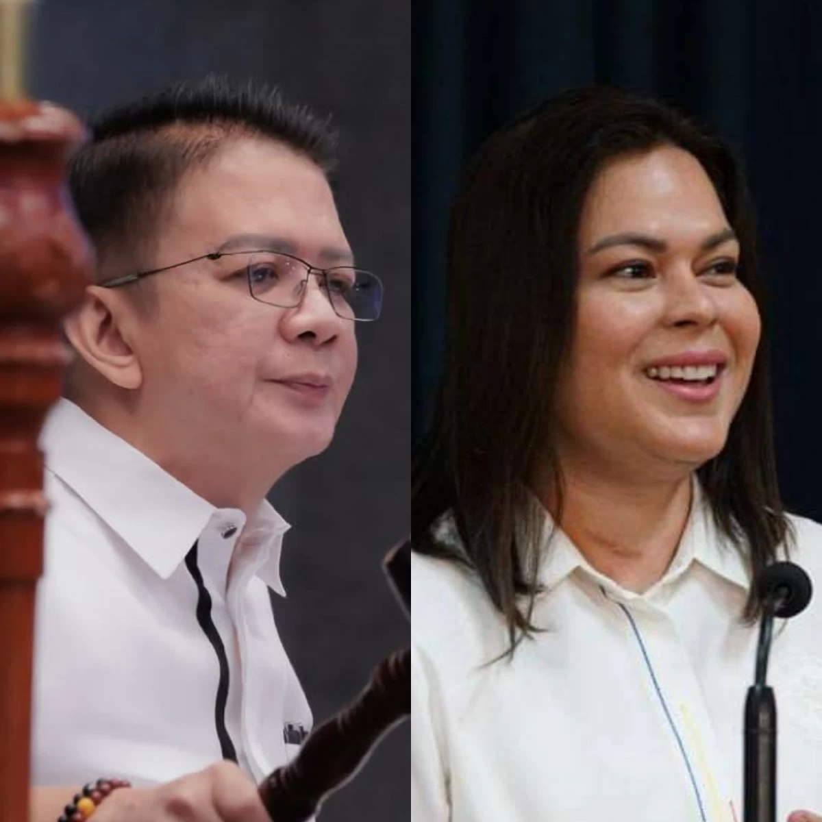 Senate President Francis "Chiz" Escudero (left), Vice President Sara Duterte (Facebook)