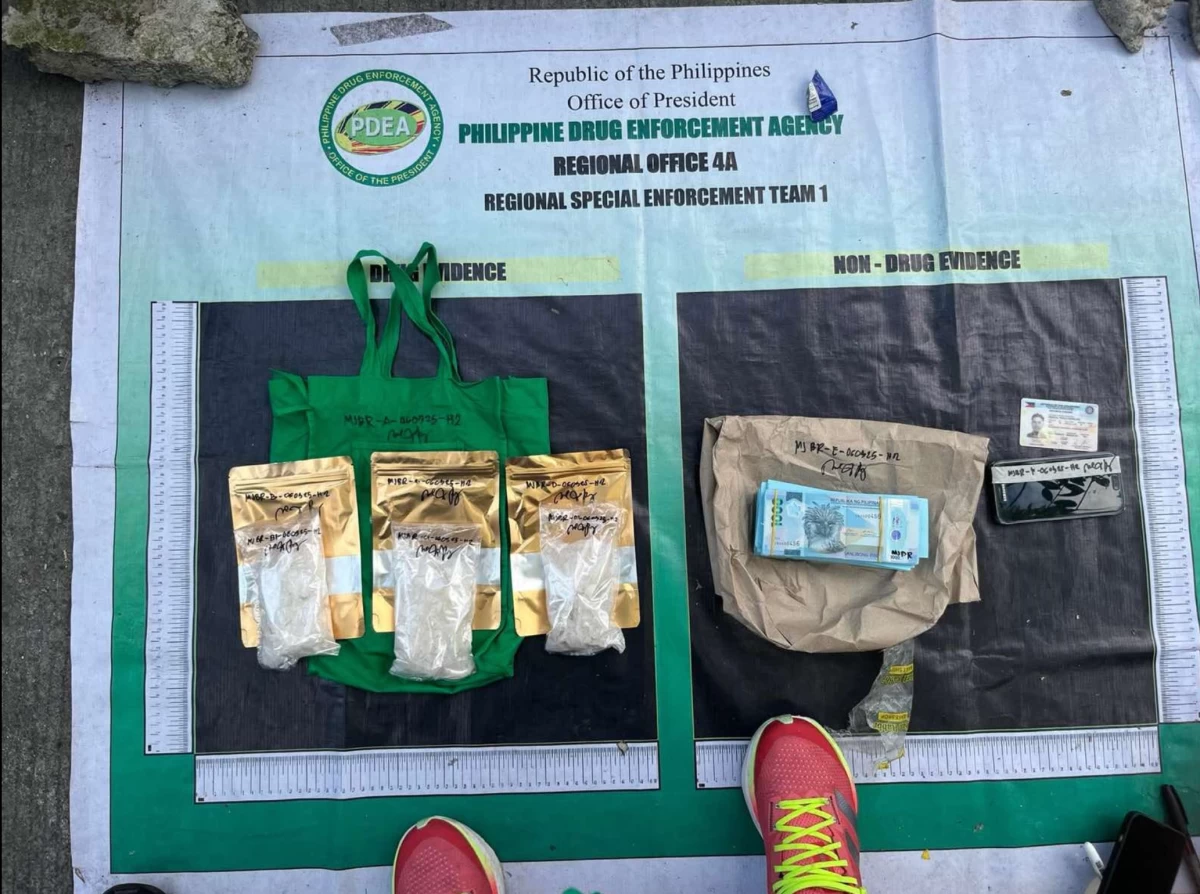 Pieces of evidence seized during a buy-bust operation in Dasmariñas City on June 3 (Photo from PDEA Calabarzon/MANILA BULLETIN)