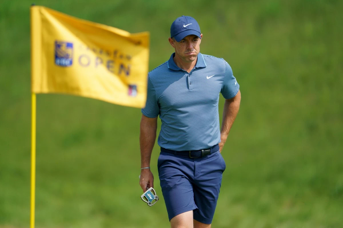 Rory McIlroy approaches the green during the pro-am at the Canadian Open Golf golf tournament, Wednesday, June 4, in Caledon, Ontario. (Peter Power/The Canadian Press via AP)