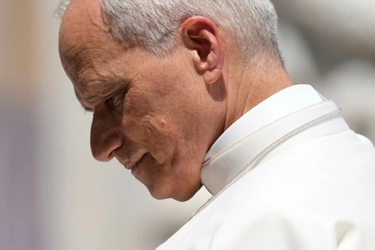 Pope Leo XIV leaves after his weekly general audience in St. Peter's Square at The Vatican, Wednesday, June 4, 2025. (AP Photo/Gregorio Borgia)