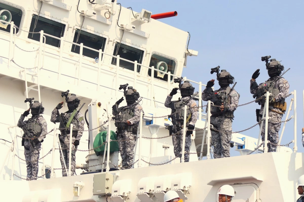 The Philippine Coast Guard (PCG) conducts a send-off ceremony for BRP Teresa Magbanua (MRRV-9701) on June 6, 2025 as it will join the second trilateral maritime exercise with the U.S. Coast Guard (USCG) and Japan Coast Guard (JCG) in Kagoshima, Japan from June 16 to 20. (Photo: PCG)