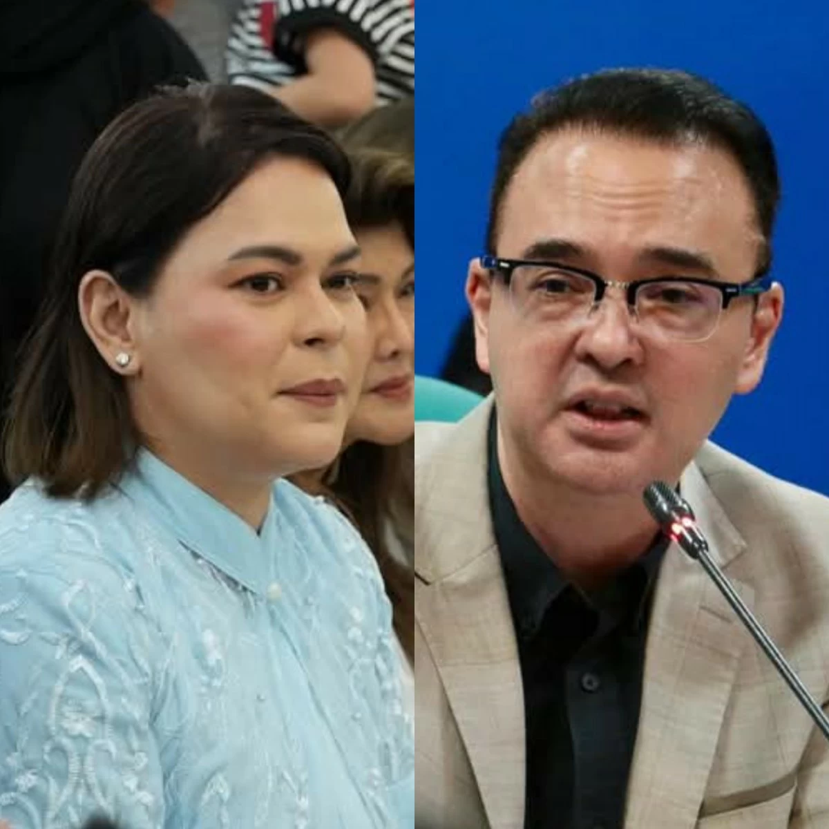 Vice President Sara Duterte (left), Senator Alan Peter Cayetano (Facebook)