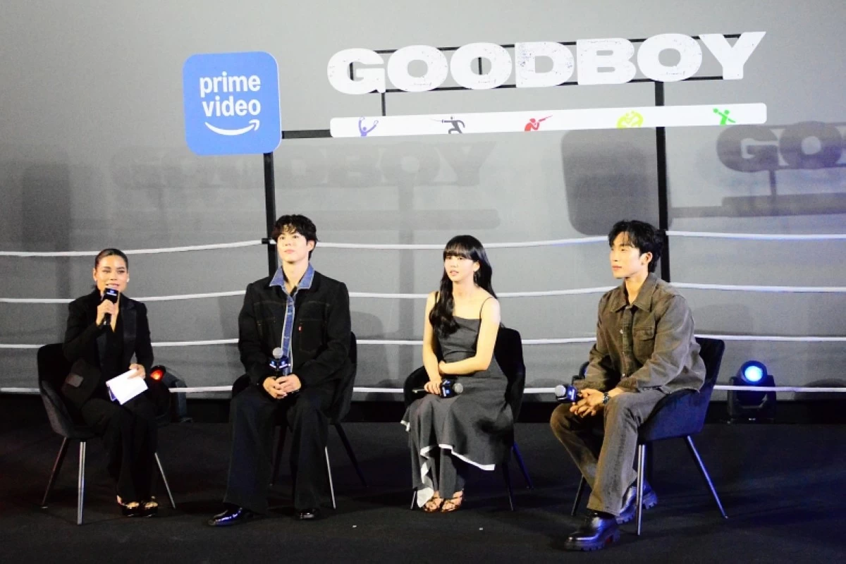 Korean stars (Park Bo-gum, Kim So-hyun and Lee Sang-yi at the press conference for Prime Video's 