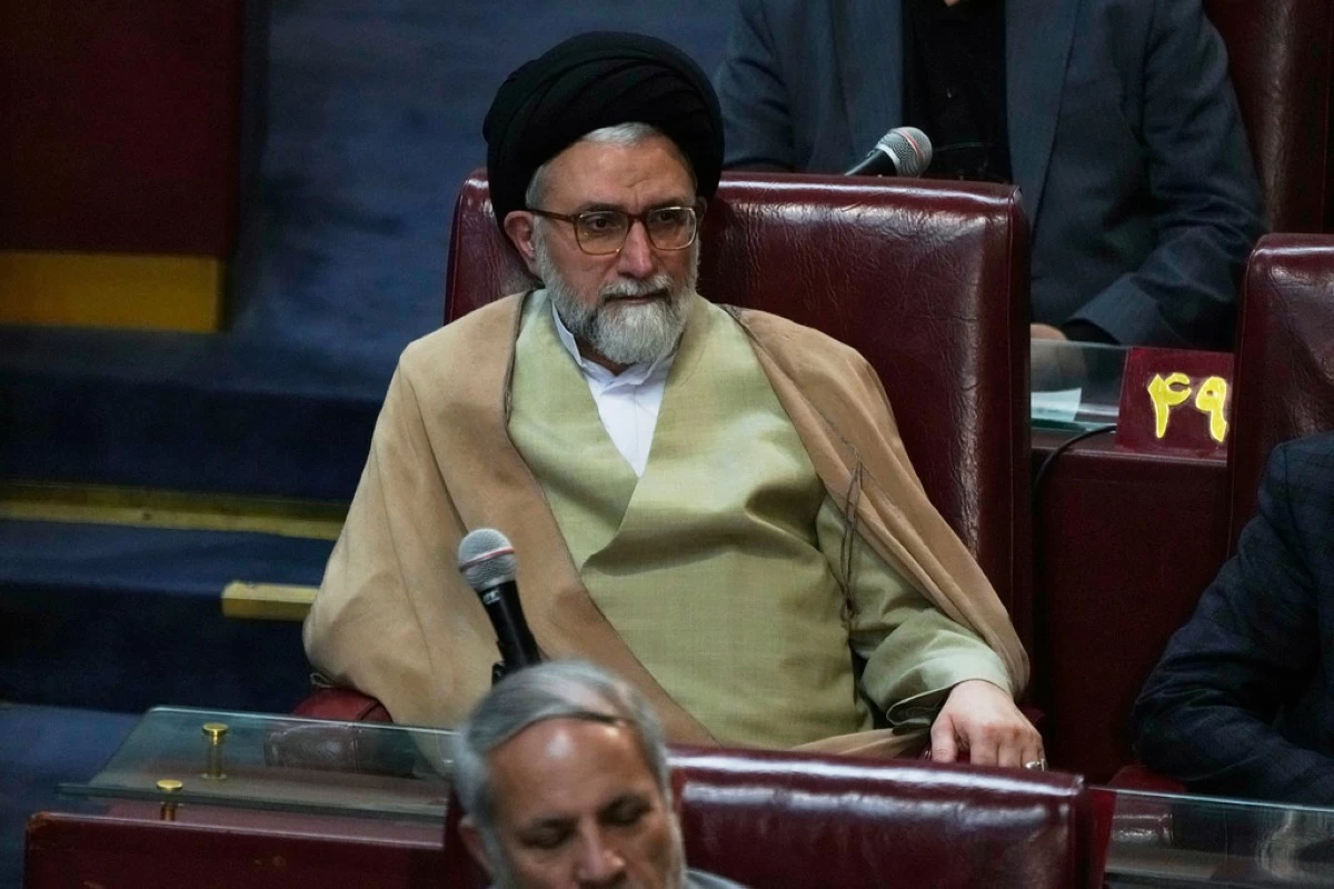 Iranian Intelligence Minister Esmail Khatib attends the inauguration ceremony of the 6th term of the Assembly of Experts in Tehran, Iran, May 21, 2024. (AP Photo/Vahid Salemi)