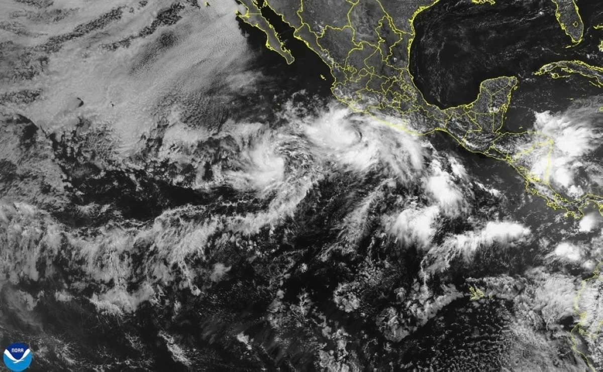 In this satellite image released by NOAA, Tropical Storm Barbara forms off the southwest coast of Mexico. (NOAA via AP)