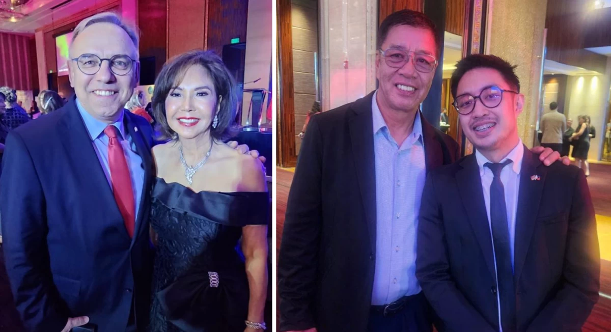 Ambassador Nicolas Brühl of the Embassy of Switzerland with Consul Fortune Ledesma of the Consulate of Monaco; Father and son Christopher Magtalas and Norway Embassy’s Communication Head Kevin Magtalas 