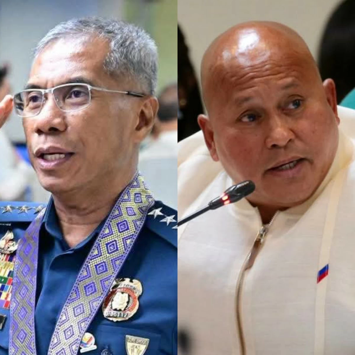 Philippine National Police (PNP) Chief General Nicolas Torre III (left), Senator Ronald "Bato" dela Rosa (Facebook)