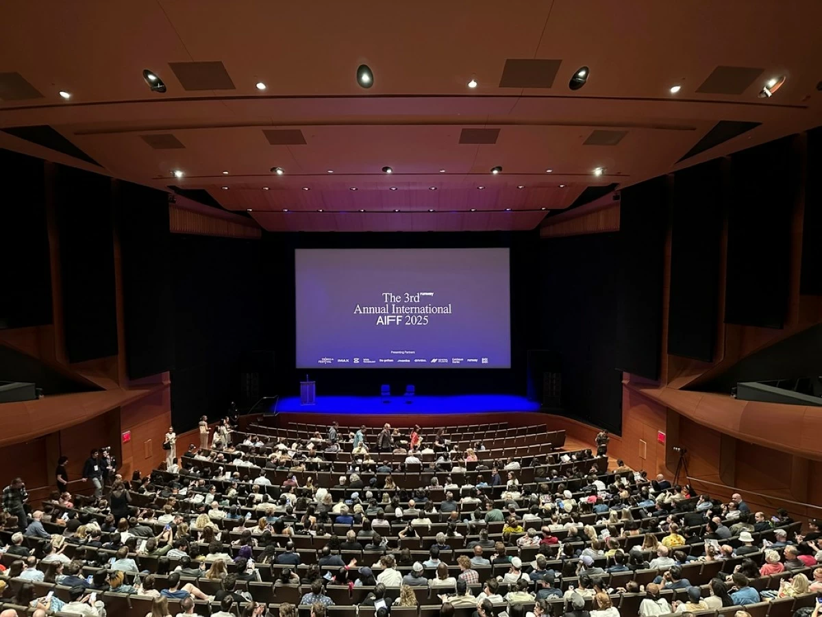 Runway's third-annual AI Film Festival kicks off with a screening at Lincoln Center's Alice Tully Hall in New York on Thursday, June 5, 2025.  (AP Photo/Wyatte Grantham-Philips)