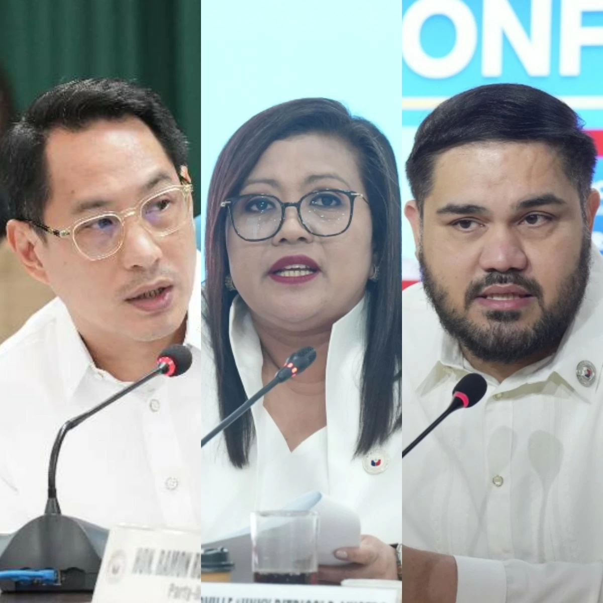 From left to right: Lanao del Sur 1st district Rep. Zia Alonto Adiong, Batangas 2nd district Rep. Gerville "Jinky Bitrics" Luistro, La Union 1st district Rep. Paolo Ortega (PPAB)