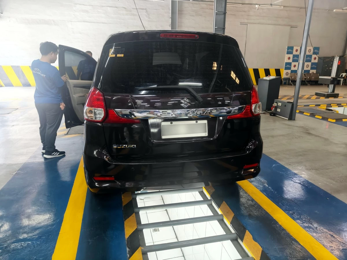 A vehicle's instruments and even its underside are inspected as part of the standard procedure.
