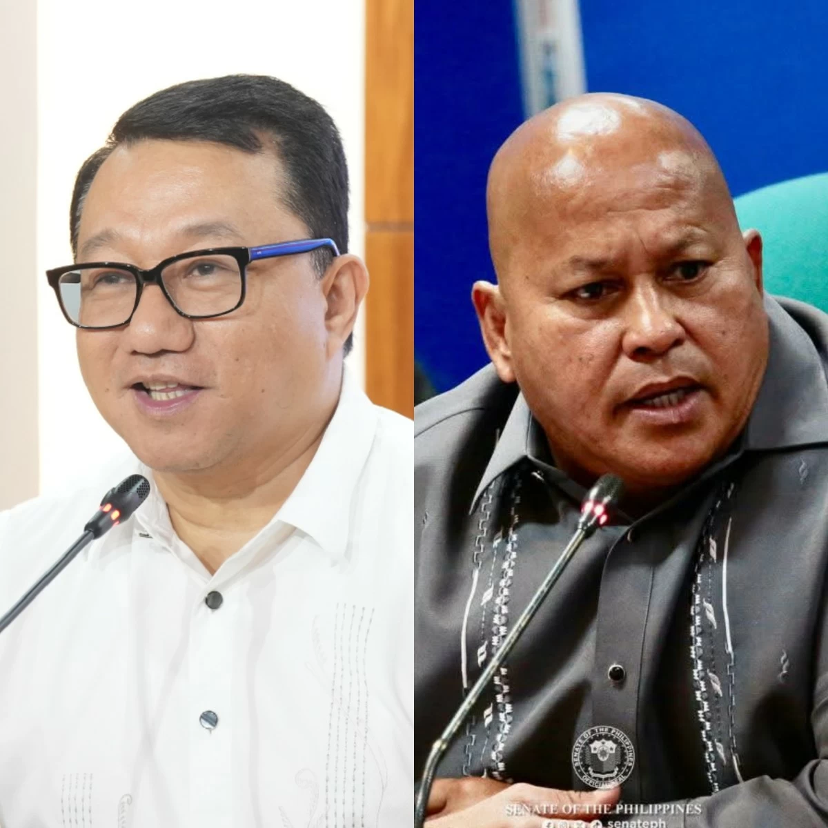 Manila 3rd district Rep. Joel Chua (left), Senator Ronald "Bato" dela Rosa (PPAB, Facebook)