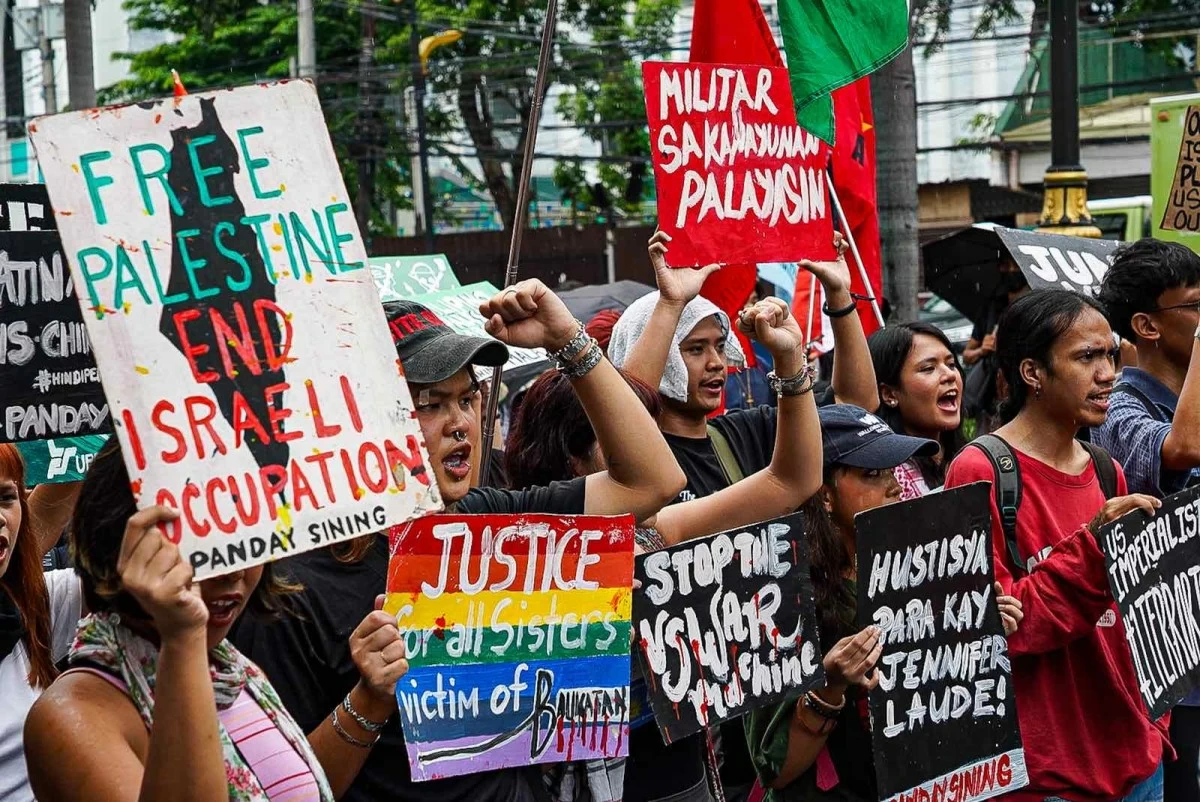 Progressive groups stage protest along T.M. Kalaw, Ermita, Manila on Thursday, June 12, 2025. (John Louie Abrina)