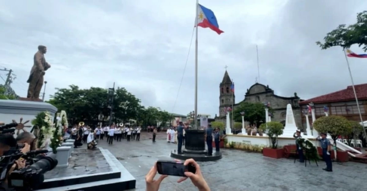 The flag-raising ceremony during the commemoration of the 127th anniversary of Philippine Independence Day was held at the historic ground of Barasoain Church in the City of Malolos, Bulacan, on Thursday, June 12, 2025.  (Freddie Velez)